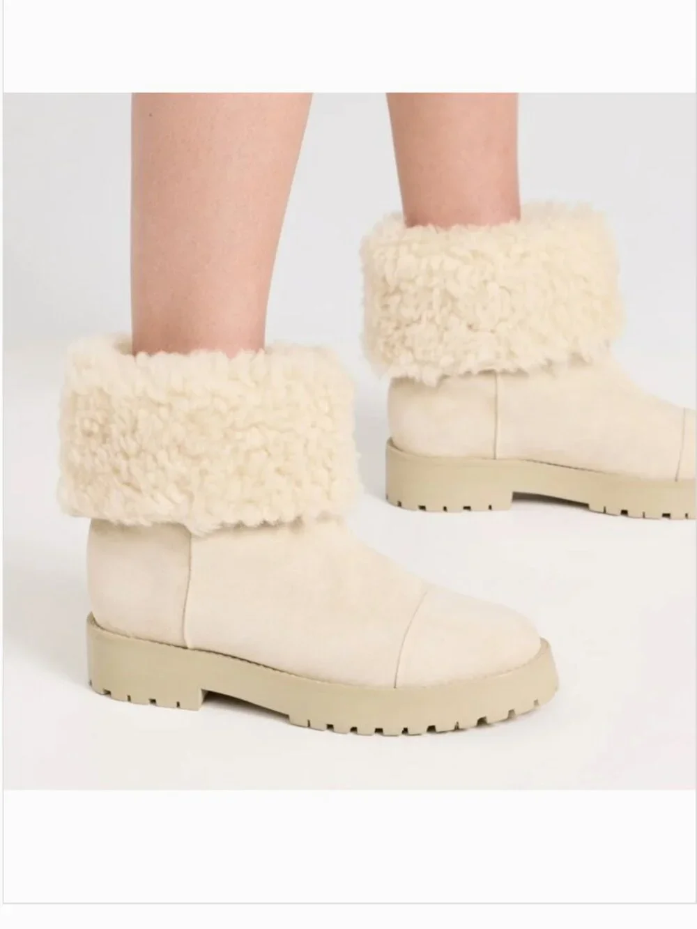 CULT GAIA Avena Genuine Shearling Cuff Suede Boots - 38